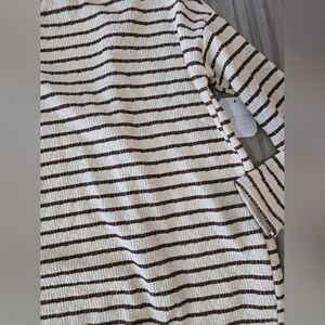 Altar'd State Brown and Cream Striped Top